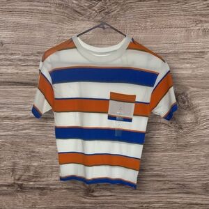 dip Kids Striped Tee - Blue, Orange, White